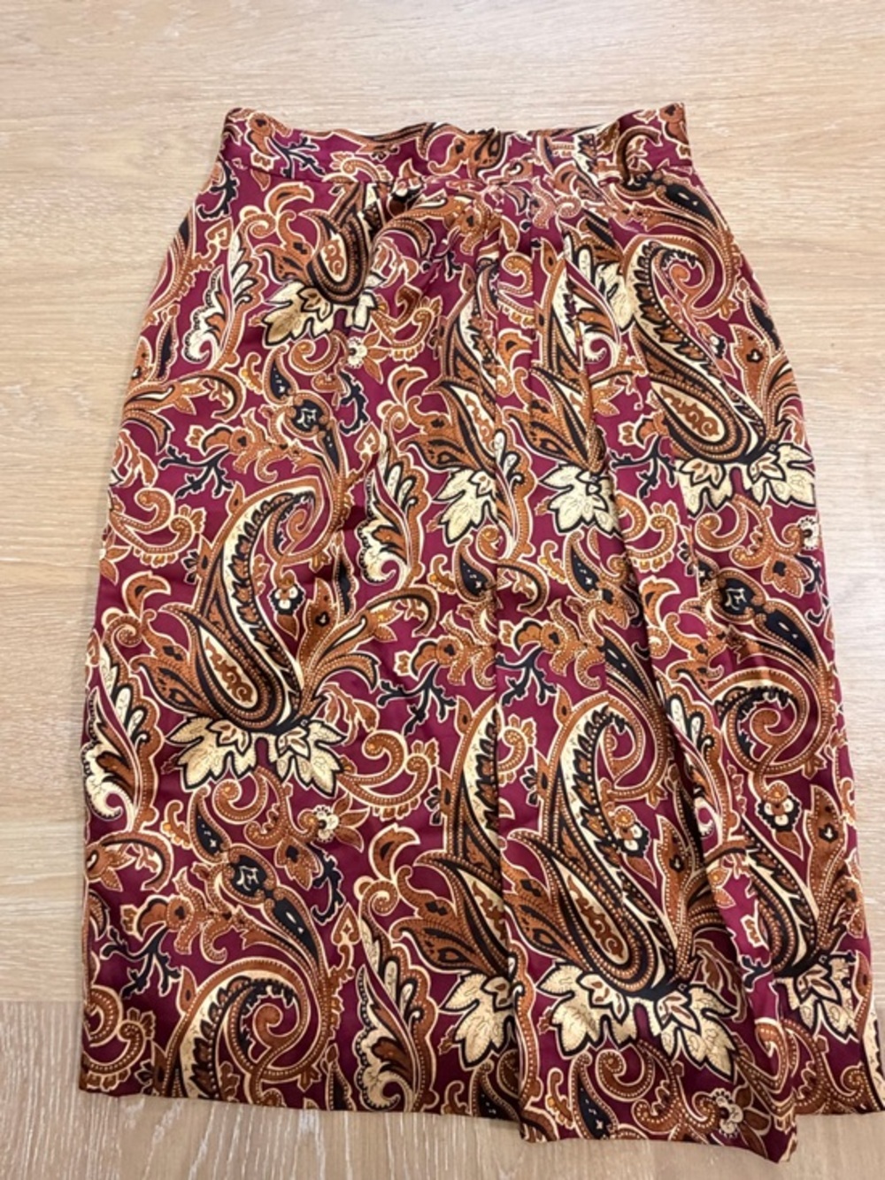 Dana Buchman Burgundy Paisley Pencil Skirt